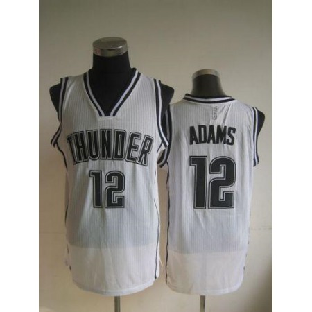 Thunder #12 Steven Adams White on White Stitched NBA Jersey