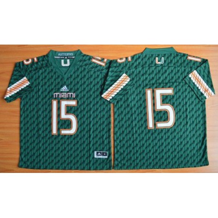 Hurricanes #15 Brad Kaaya Green Stitched NCAA Jerseys