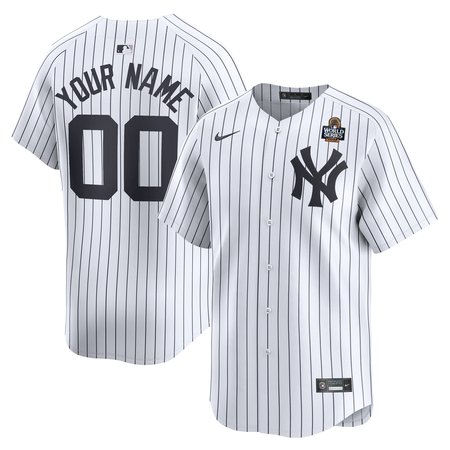 Men's New York Yankees Nike White 2024 World Series Home Custom Limited Jersey