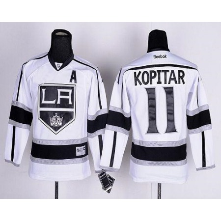 Kings #11 Anze Kopitar White Road Stitched Youth NHL Jersey